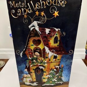 Extra large metal Christmas candle house Christmas decor